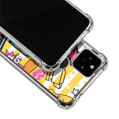 Looney Tunes Tweety and Sylvester Striped Patches Google Pixel 5 Clear Case